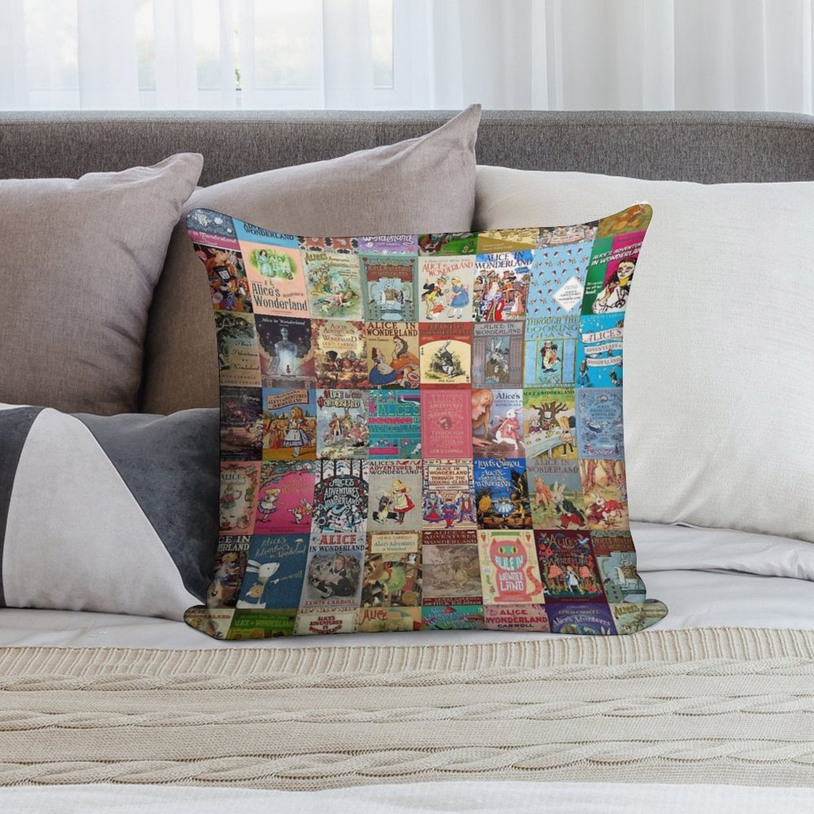 Alice in Wonderland Soft Skin-Friendly Throw Pillow