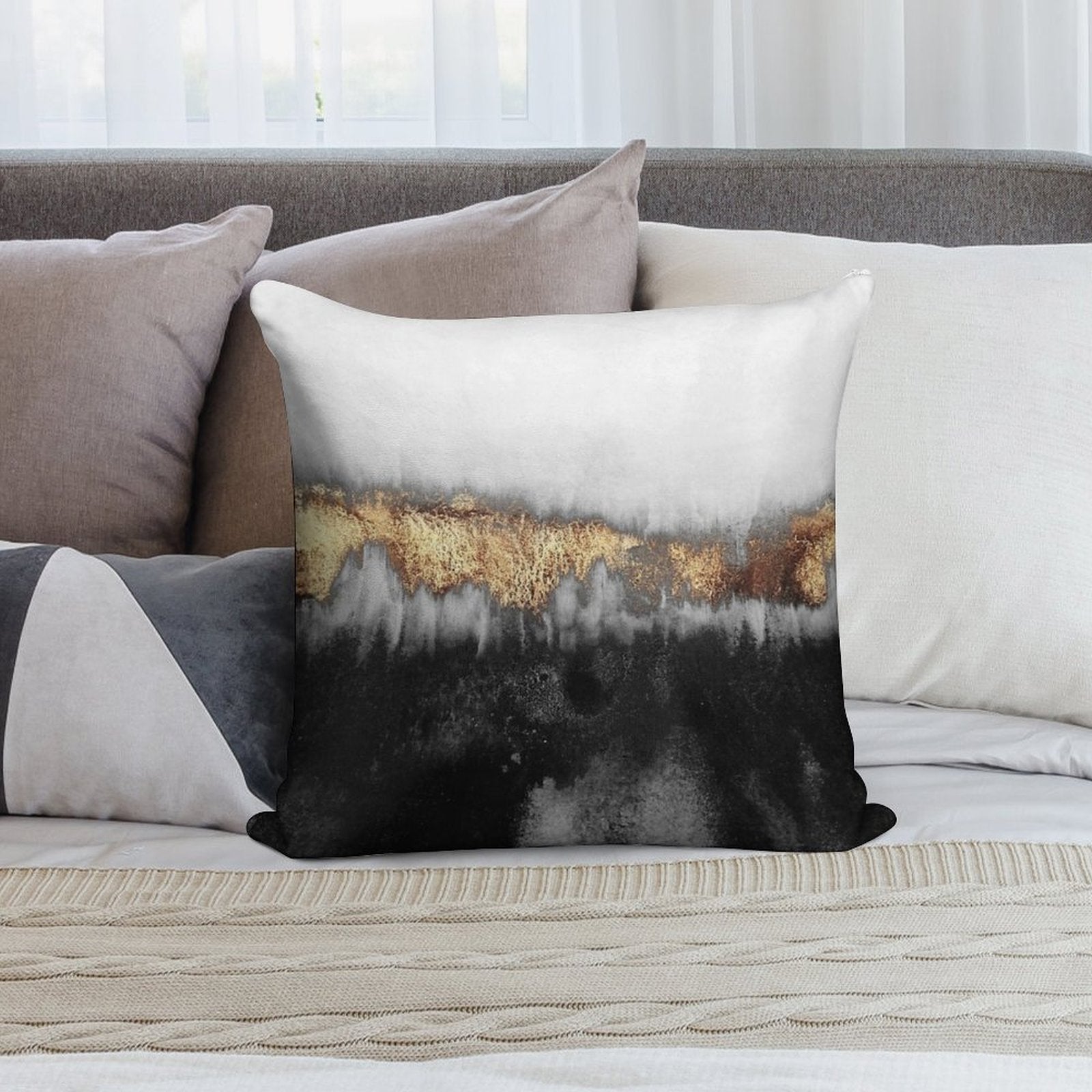 Gloomy Soft Skin-Friendly Throw Pillow