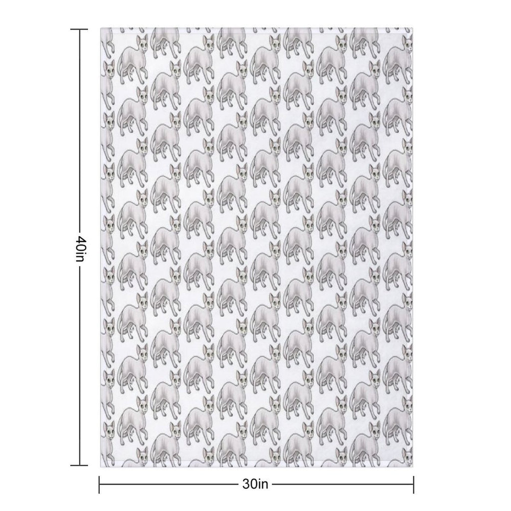 Cat - Devon Rex - White Gift-ready Throw Blanket
