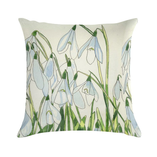 Snowdrops Watercolour Painting Soft Skin-Friendly Throw Pillow