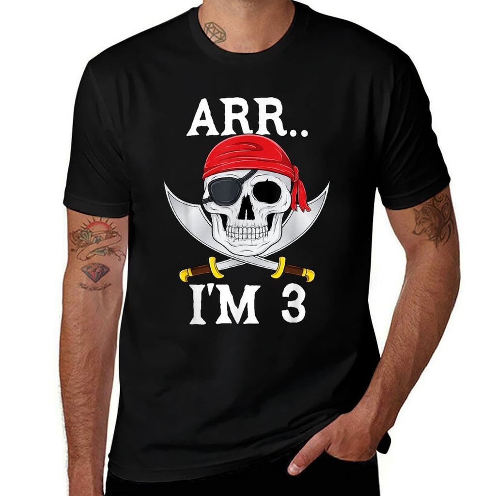 Arr Im 3 Awesome Pirate 3rd Birthday Boys Kids 3 Year Old  Relaxed-fit T-Shirt