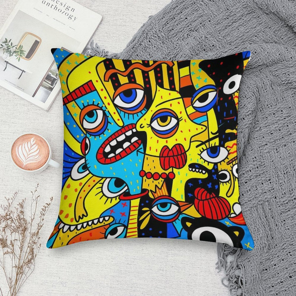 Social Distancing Soft Hidden Zipper Throw Pillow