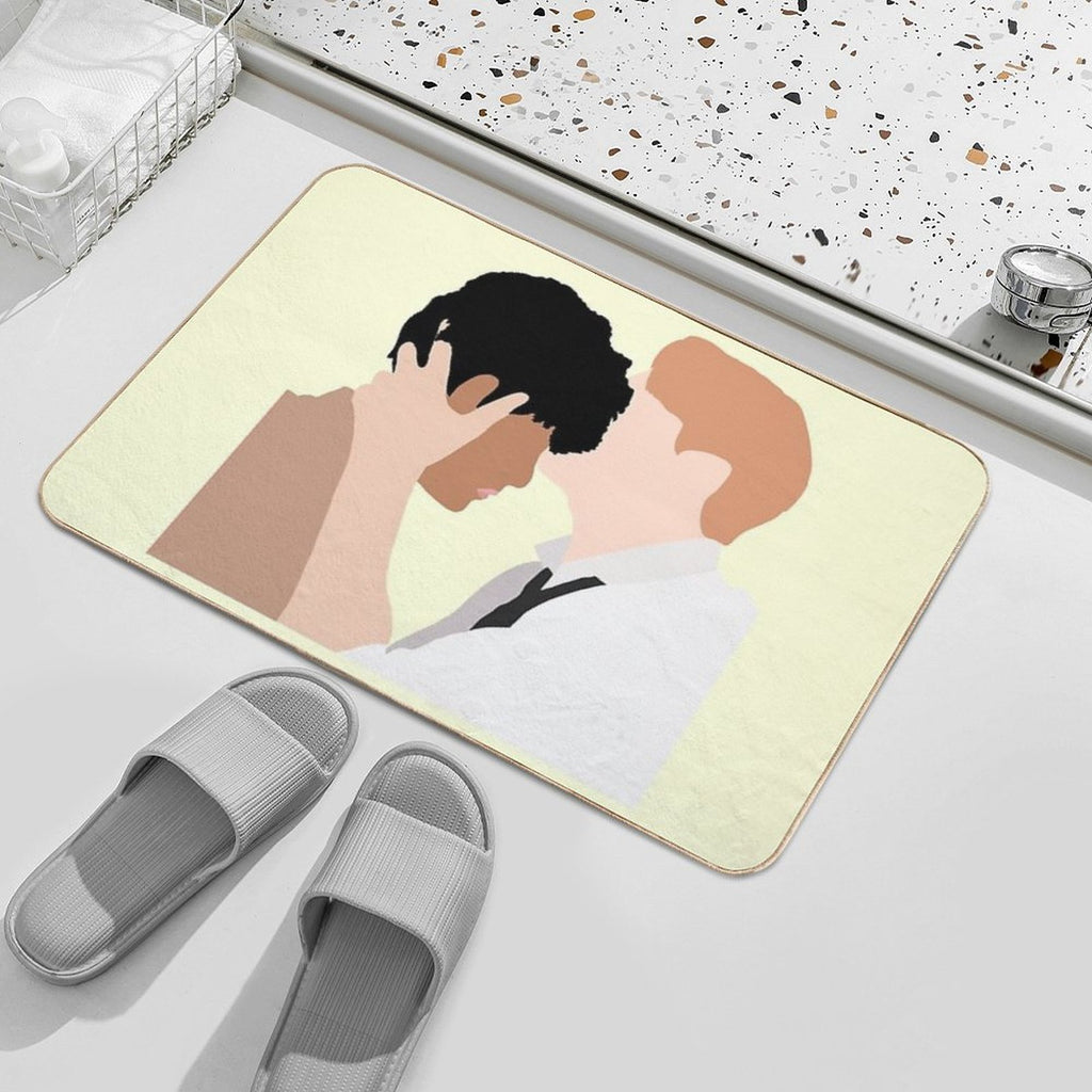 Heartstopper - Nick And Charlie Forehead Kiss  Easy To Clean Bath Mat
