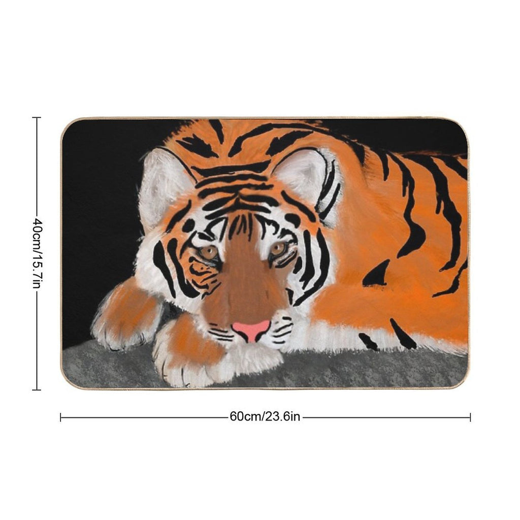 Resting Tiger  Rapid-Drying Bath Mat
