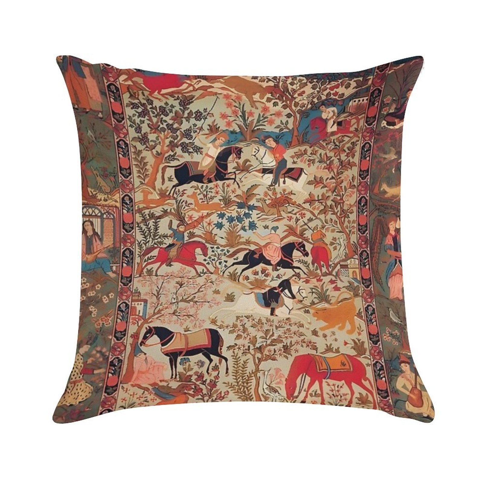 Oriental Rug Soft Hidden Zipper Throw Pillow