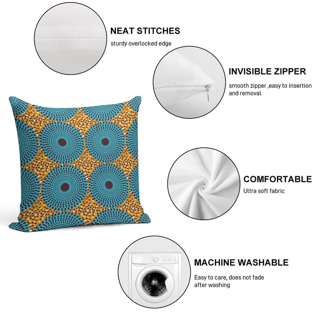 African Fabrics - Wax #3 Soft Warmth Comfort Throw Pillow