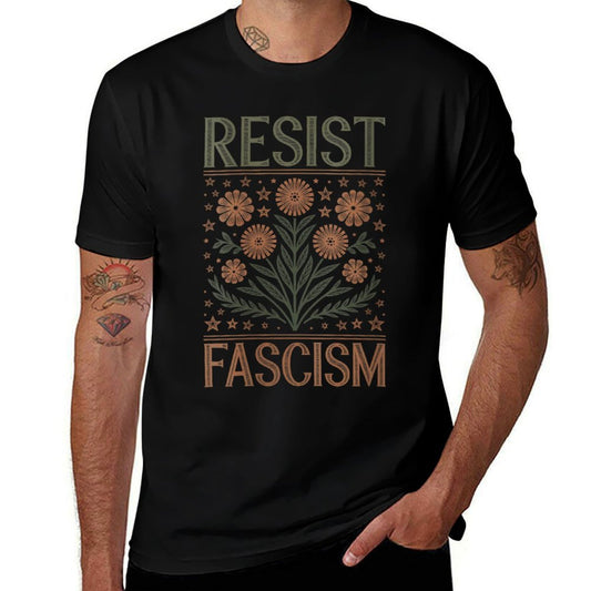 Womens Resist Fascism Protest Trump Anti Trump  Heathered Texture T-Shirt