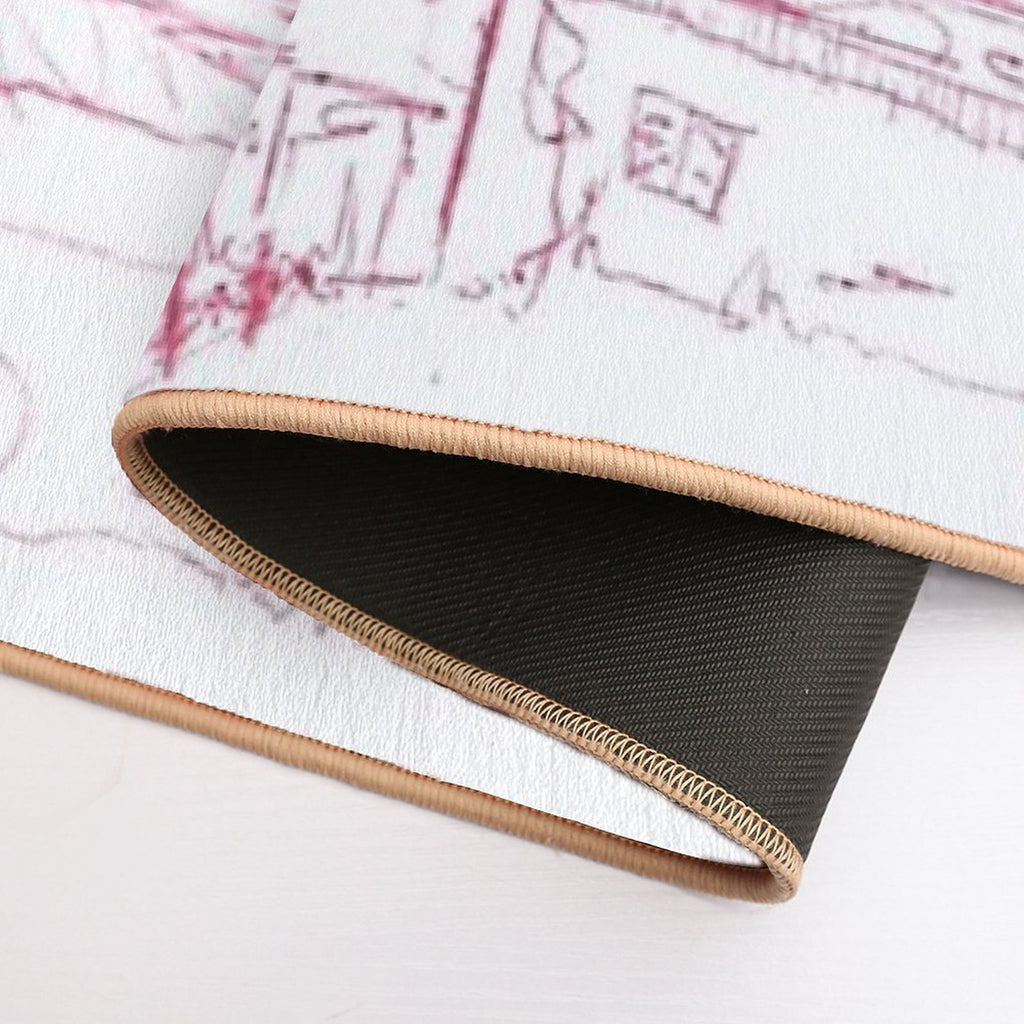 Farm House in Valleys  Non-Slip Bath Mat