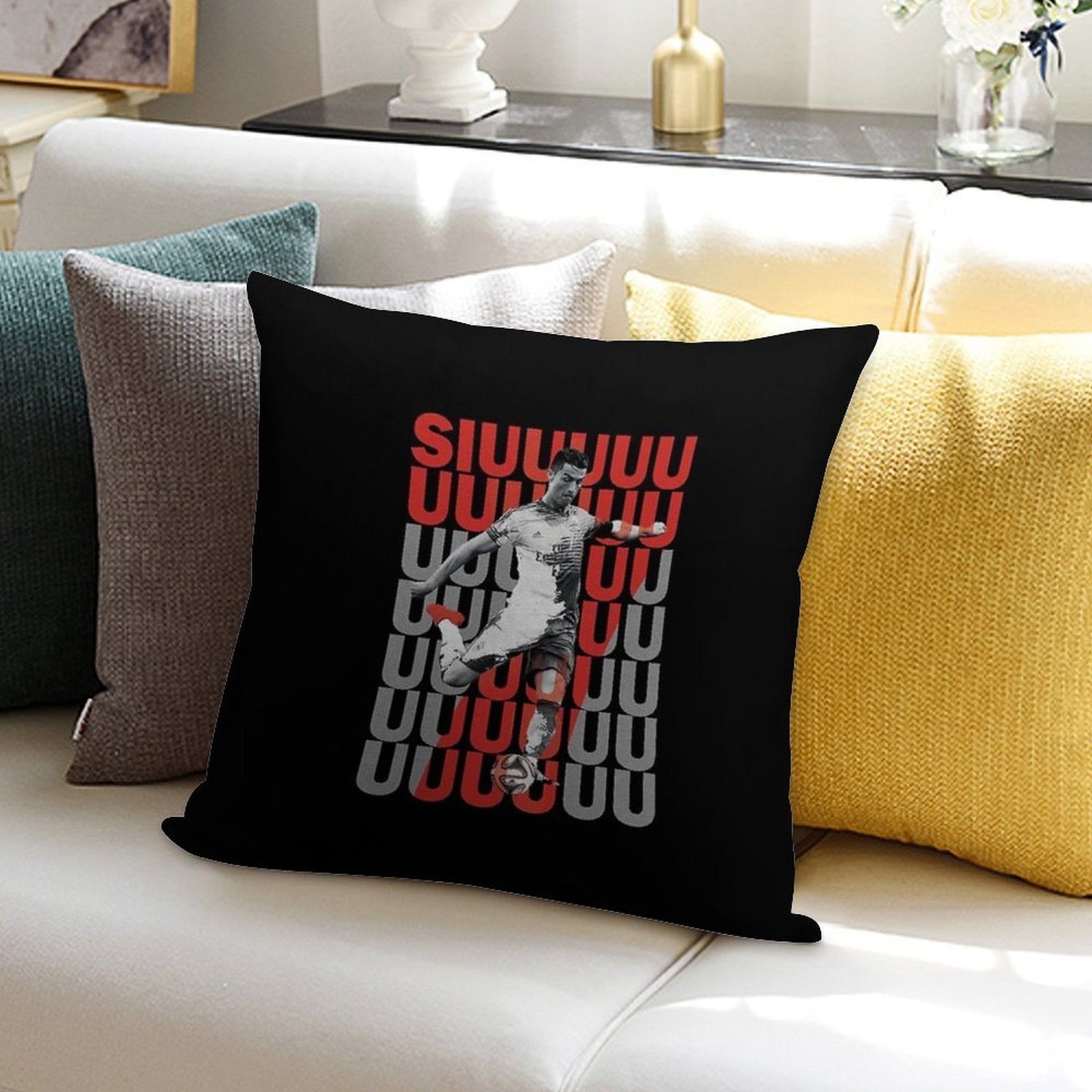 Siuuuuuu Cristiano Ronaldo Soft Anti-Pilling Throw Pillow