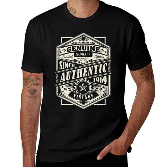1969 50th Birthday Vintage Label Genuine Longsleeve T  Relaxed-fit T-Shirt