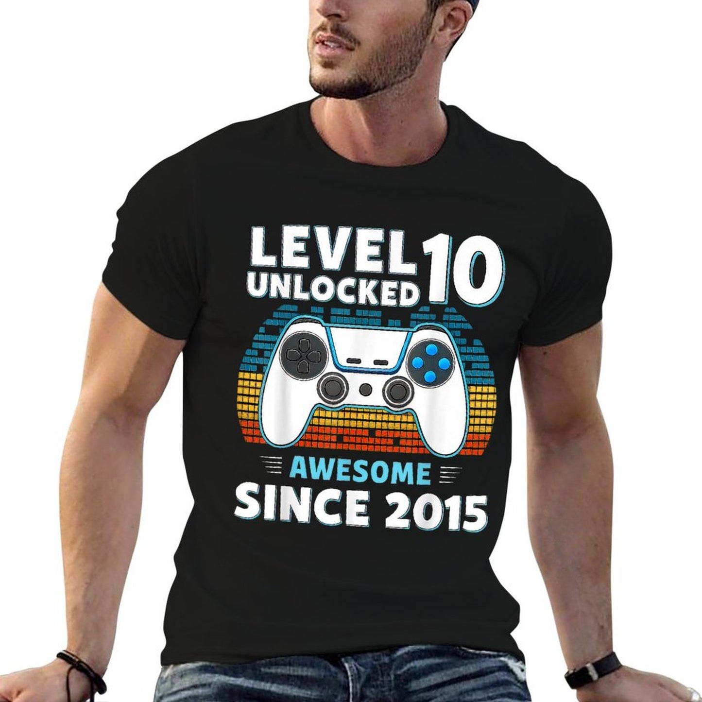10 Year Old BDay Decorations Son Boy 10yr 2015 10th Birthday  Wrinkle-resistant T-Shirt