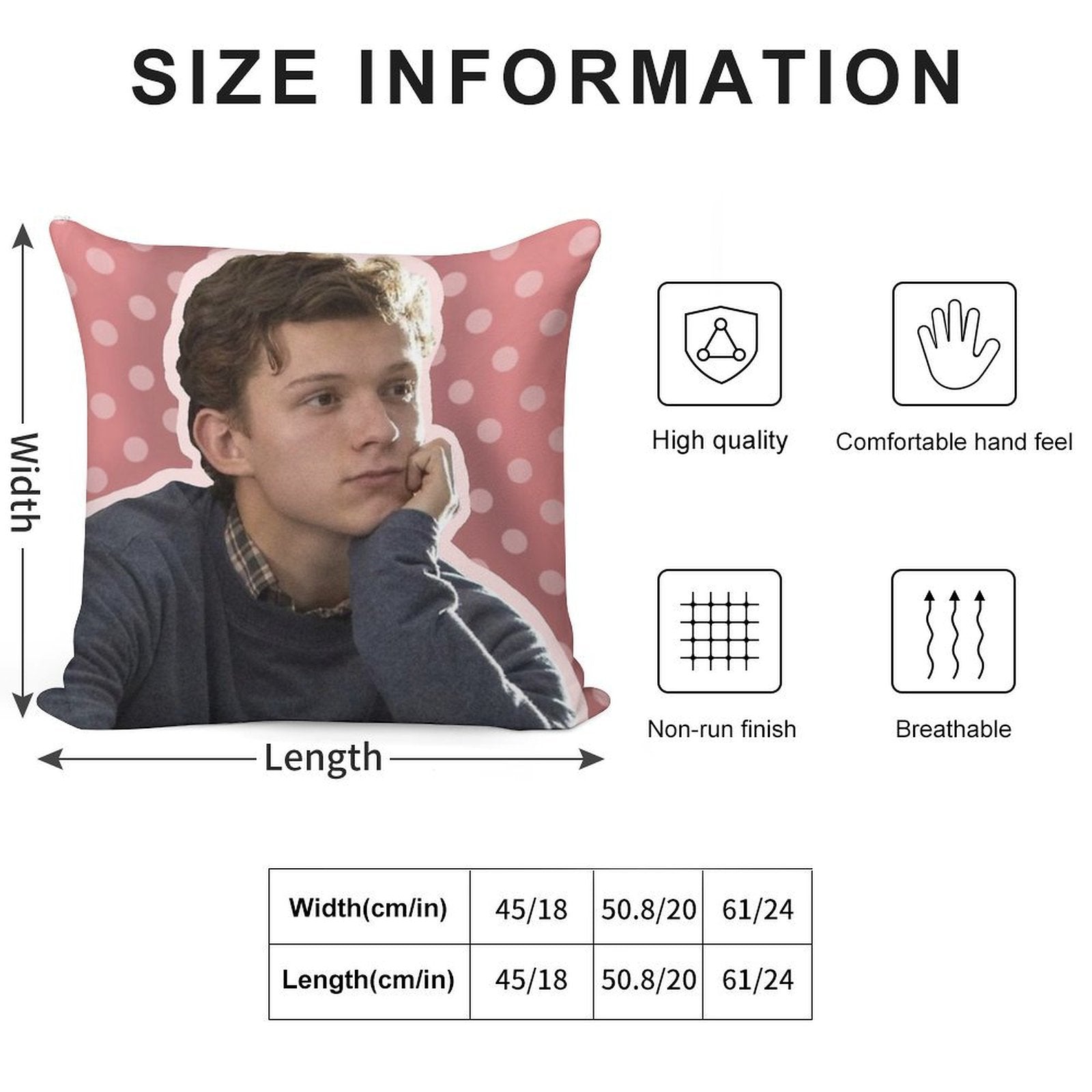 Tom Holland (again) Soft Decorative Cover Throw Pillow