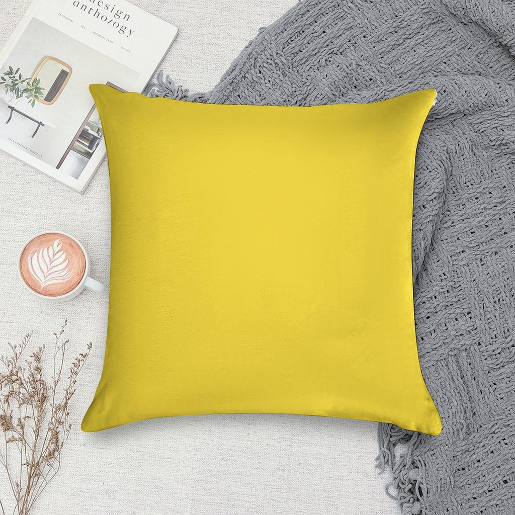 PLAIN SOLID BANANA YELLOW - 100 SHADES OF YELLOW ON OZCUSHIONS Soft Shrink-Resistant Throw Pillow