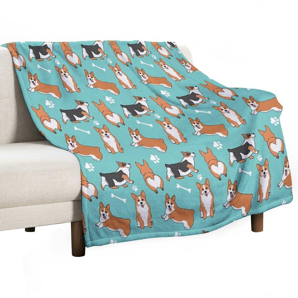 Corgi Pattern Premium Throw Blanket