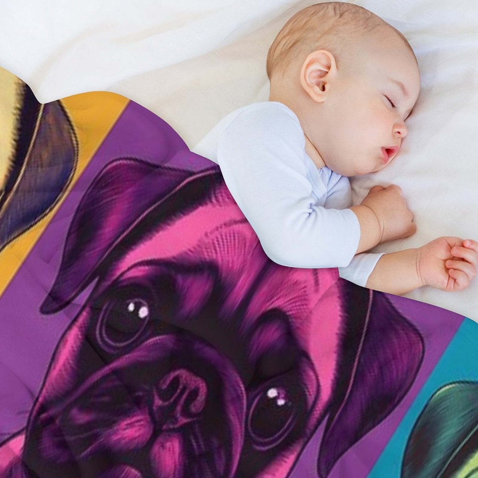 Pug II  -  Pop Art Machine-washable Throw Blanket