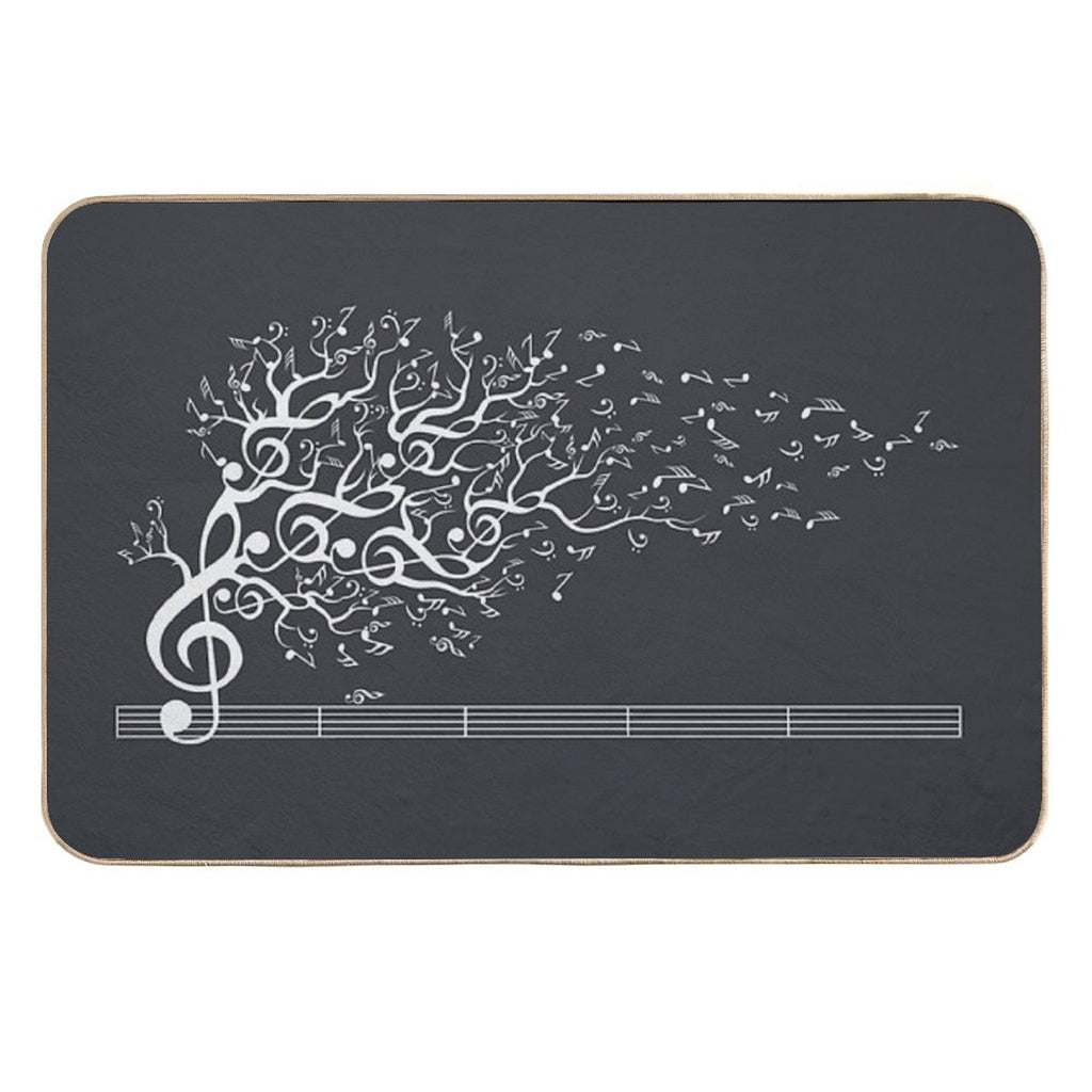 The Sound of Nature In Motion - White  Stain-Proof Bath Mat