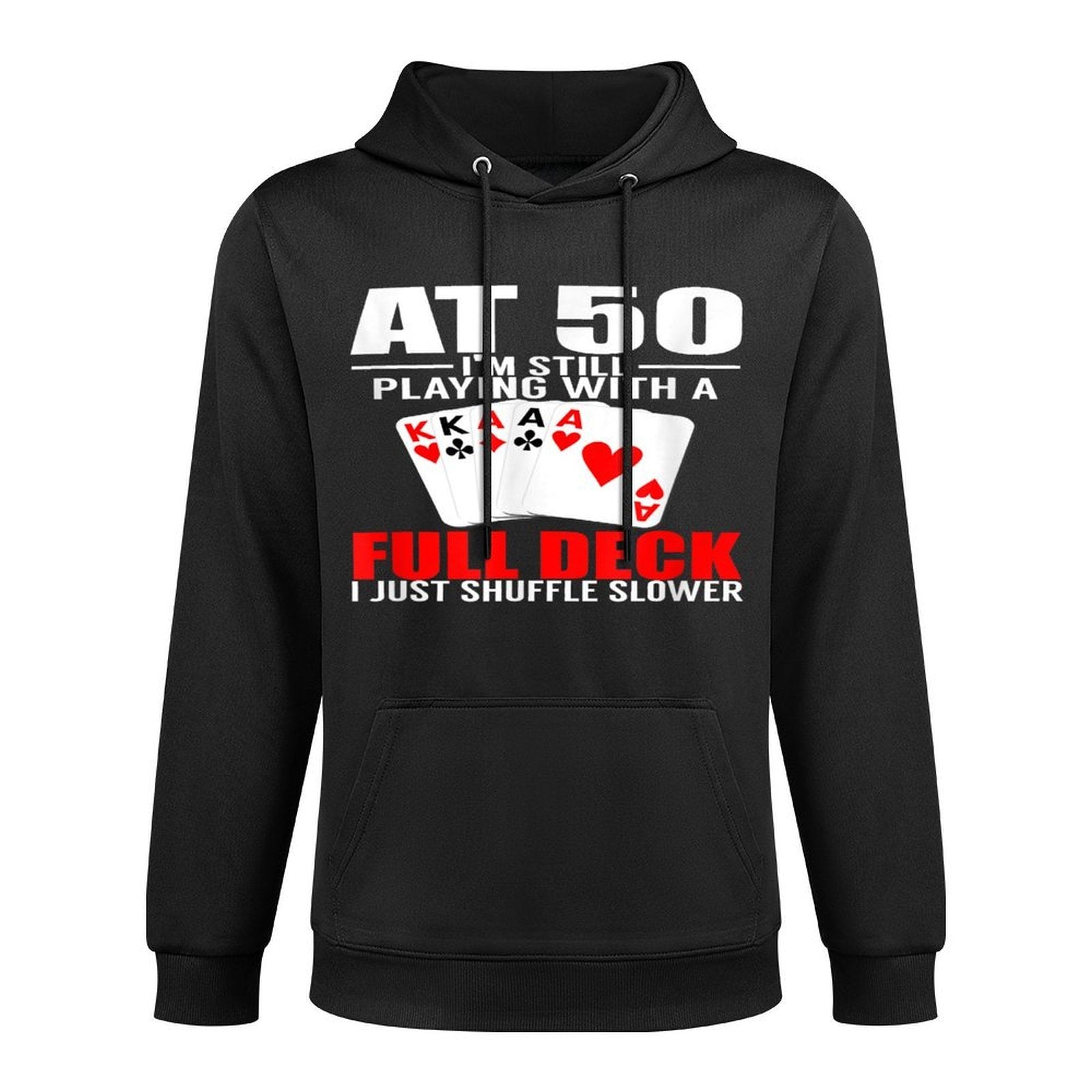 Poker Player&#39;s 50th Birthday Funny Over The Hill Gift Medium-Weight Fabric Hoodie