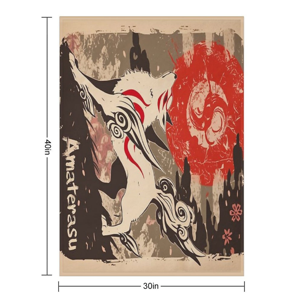Vintage Amaterasu All-season Throw Blanket