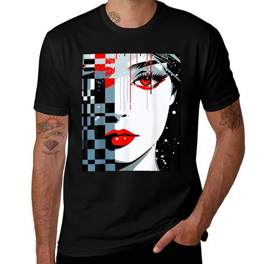 Women Face Abstract Geometric Art Illustration Graphic Women  Classic T-Shirt