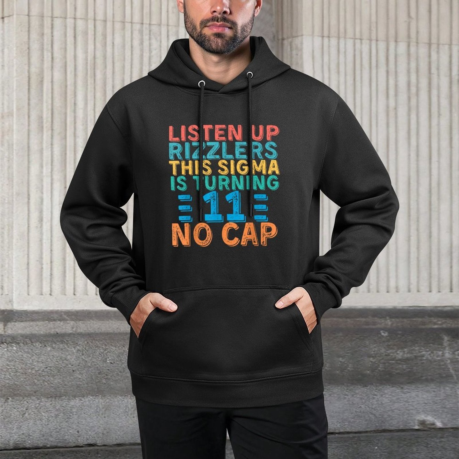 Listen Up Rizzlers This Sigma Is Turning 11 Birthday Breathable Fabric Hoodie
