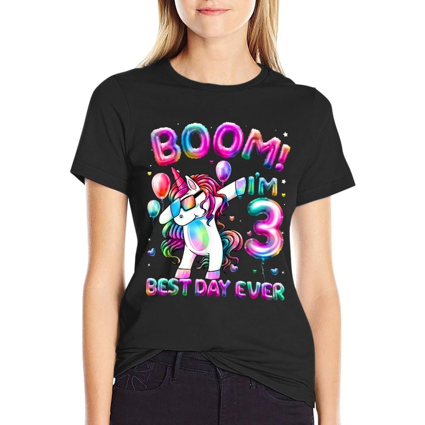 3 Years Old Dabbing Unicorn Gifts 3rd Birthday Girl Party  Odor-resistant T-Shirt