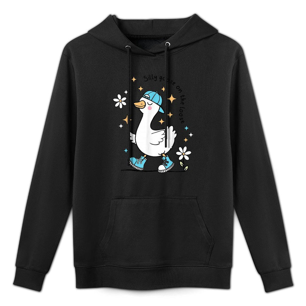 Silly Goose On The Loose Cute Goose Aesthetic Trendy Meme Durable Construction Hoodie
