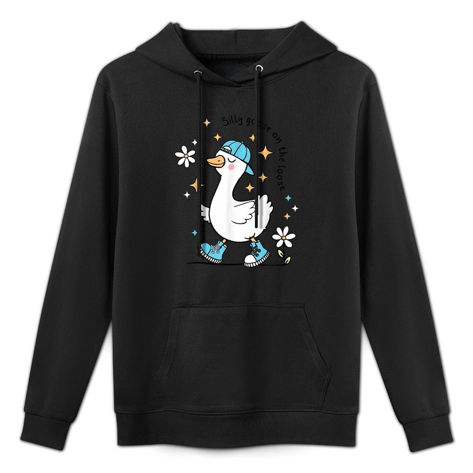 Silly Goose On The Loose Cute Goose Aesthetic Trendy Meme Durable Construction Hoodie