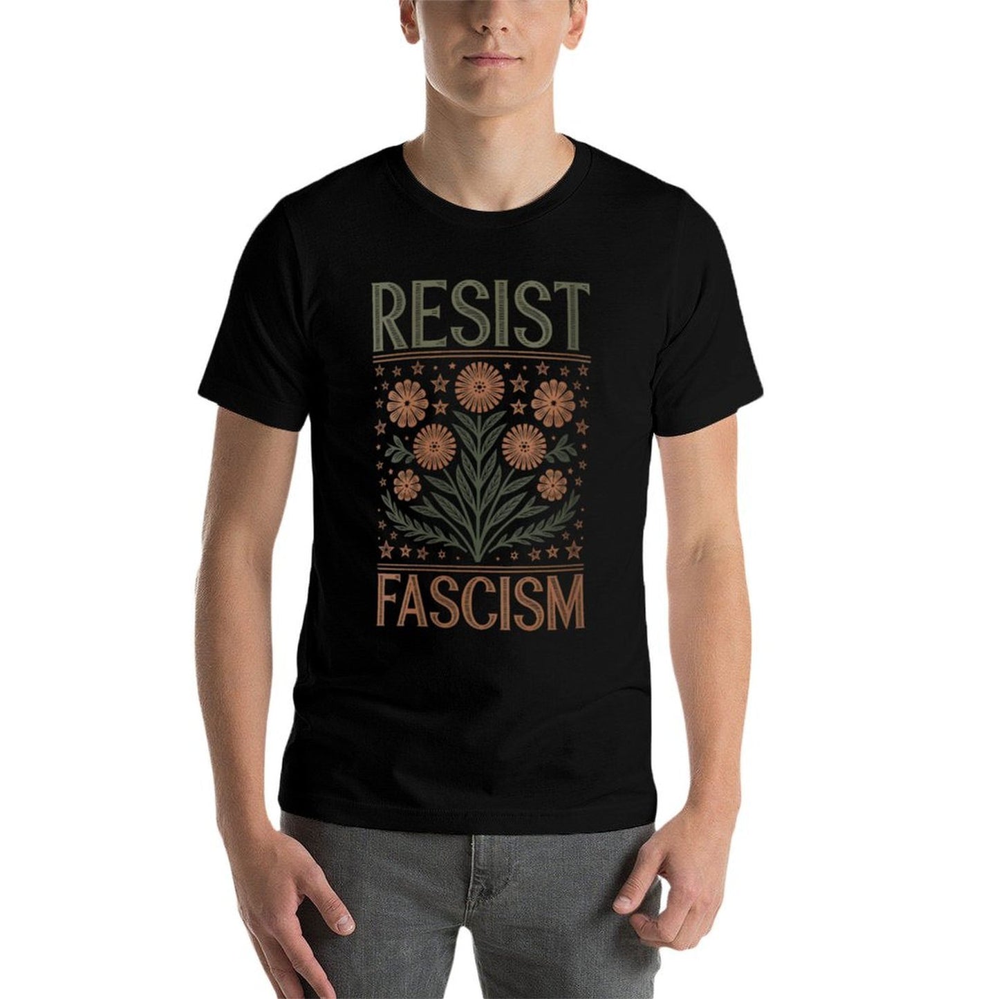 Womens Resist Fascism Protest Trump Anti Trump  Heathered Texture T-Shirt