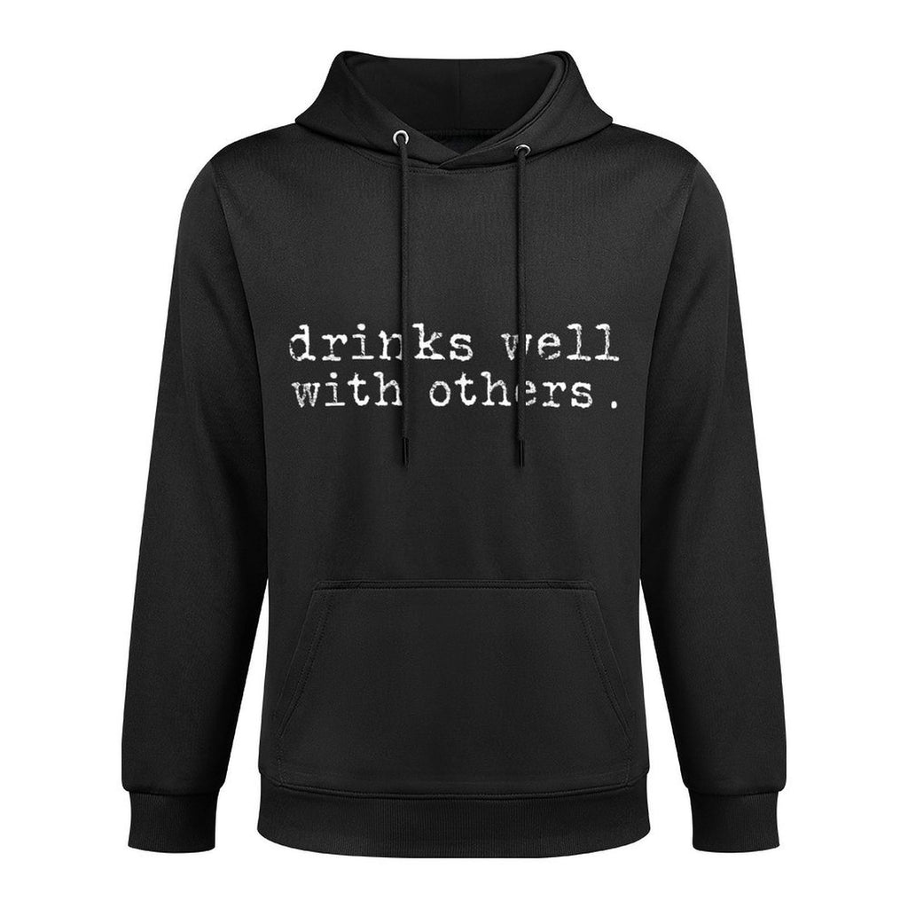 Funny St Patricks Day Drinking, Drinks Well With Others, USA Cotton-Polyester Blend Hoodie