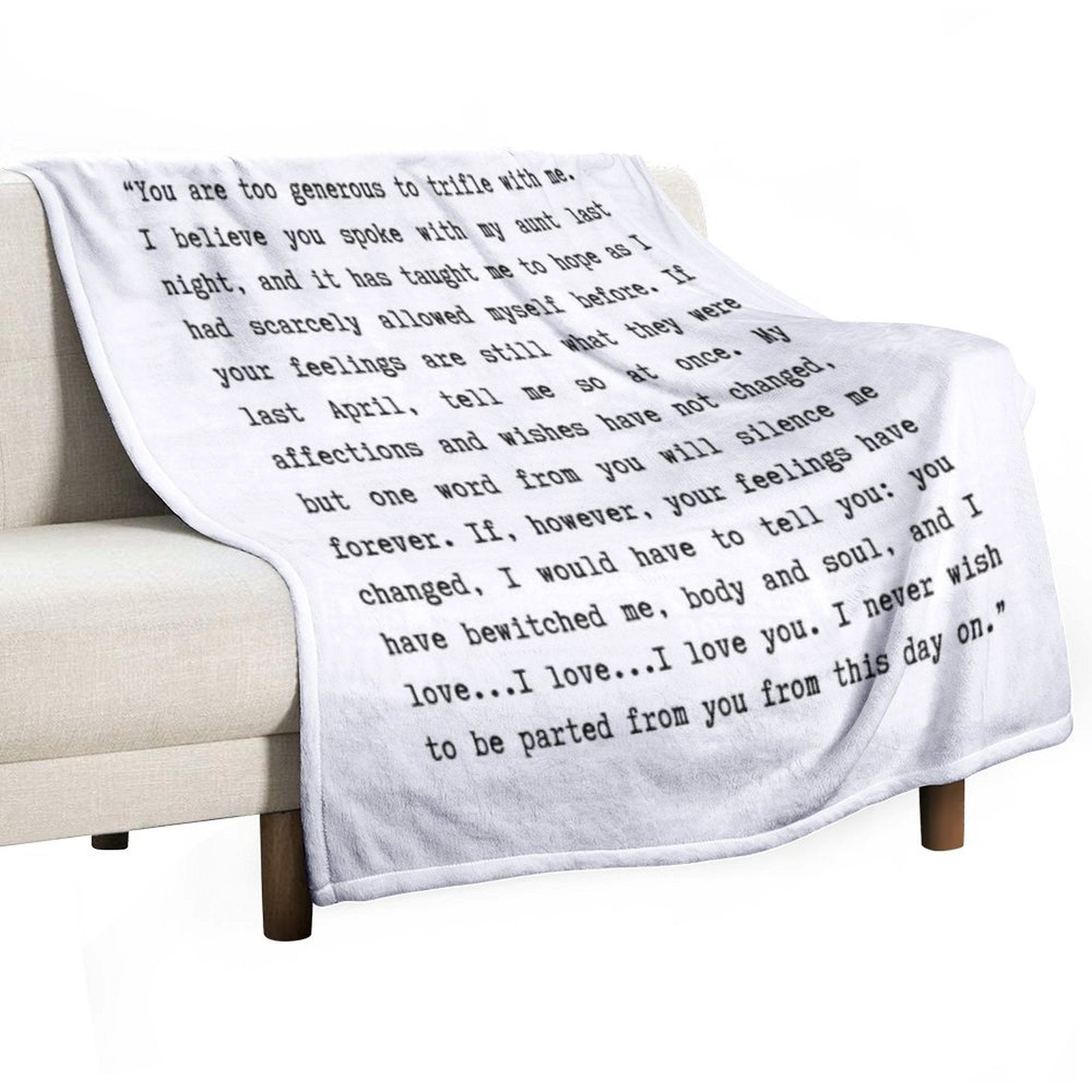 Pride & Prejudice (2005) I Love You Quote Easy Care Throw Blanket