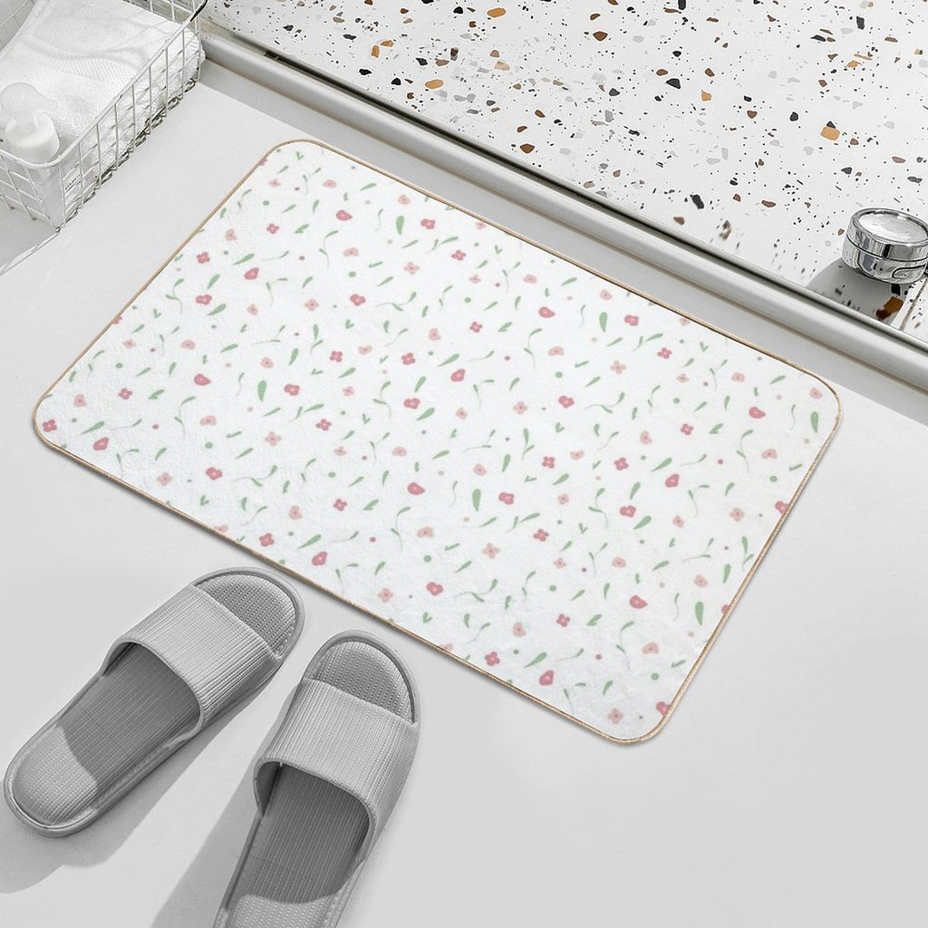 Pink Flower Pattern  Eco-Friendly Bath Mat