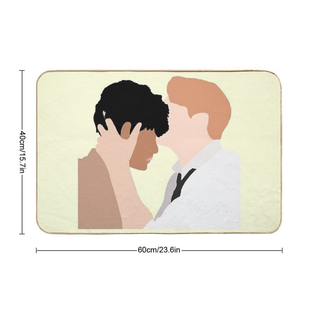 Heartstopper - Nick And Charlie Forehead Kiss  Easy To Clean Bath Mat