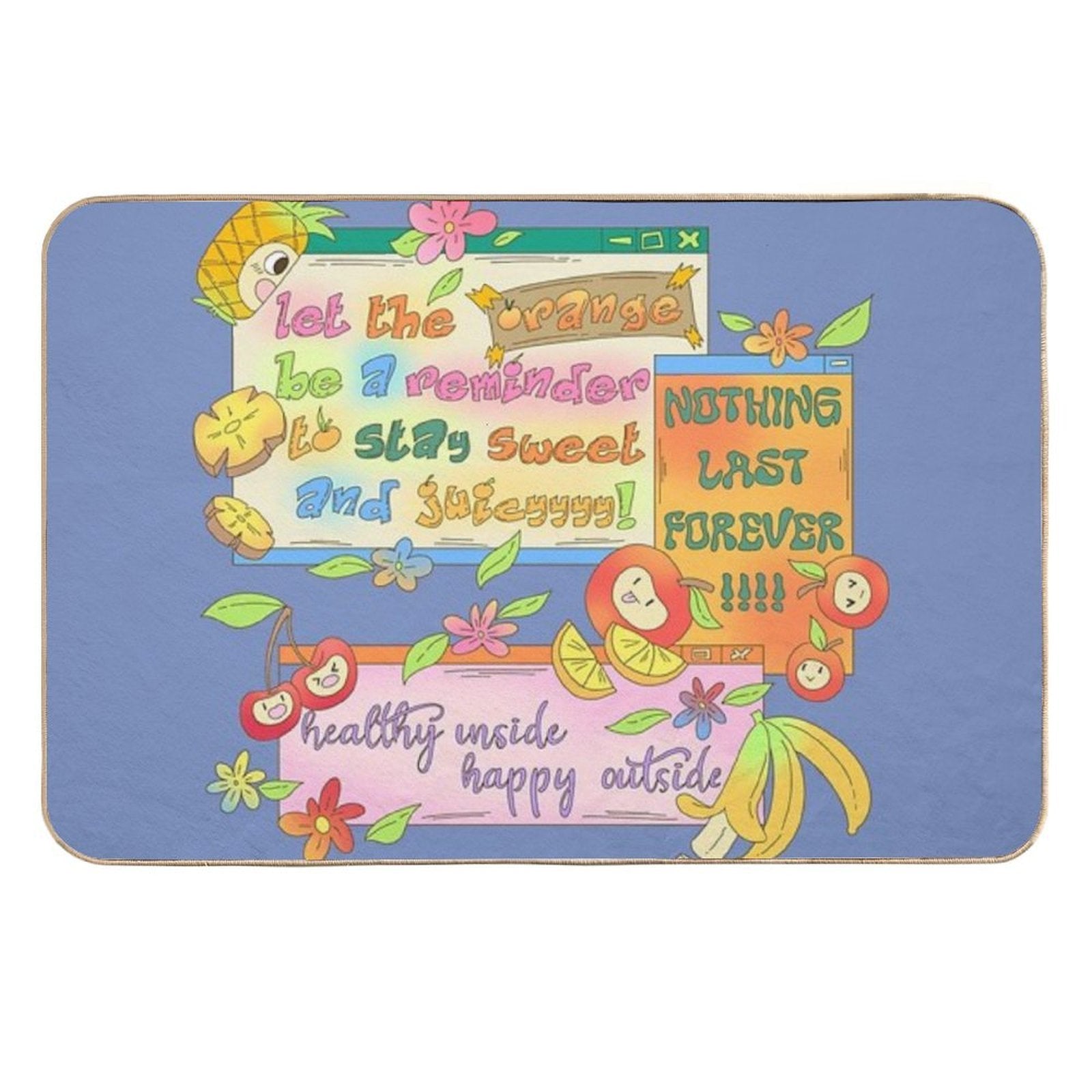 Fruity Positivity  Dirt-Trapping Bath Mat
