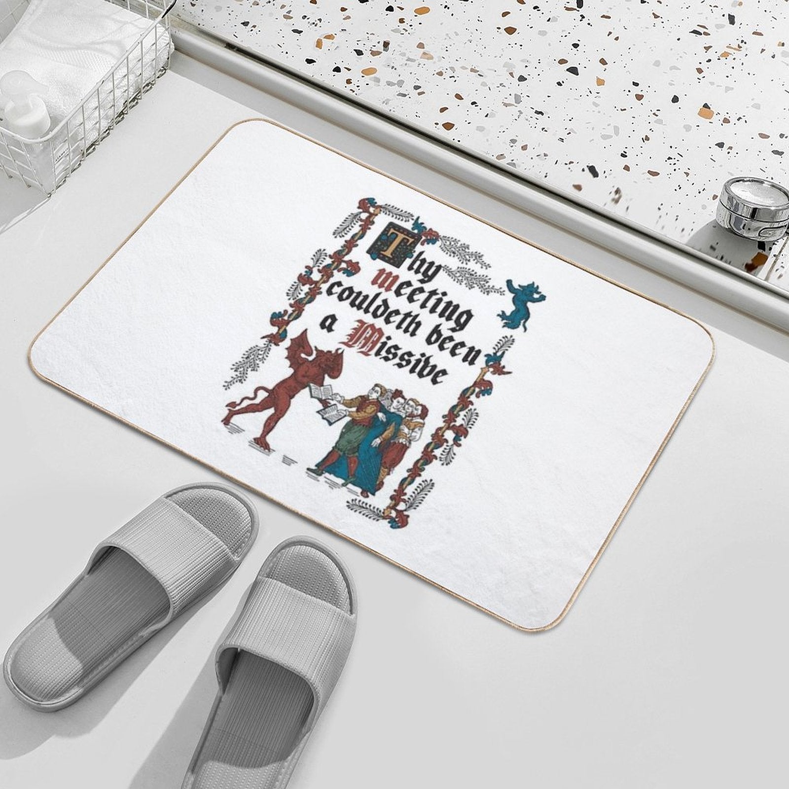 Copy of Could Have Been An Email Medieval Style - Funny Retro Vintage English History  Fade-Resistant Bath Mat