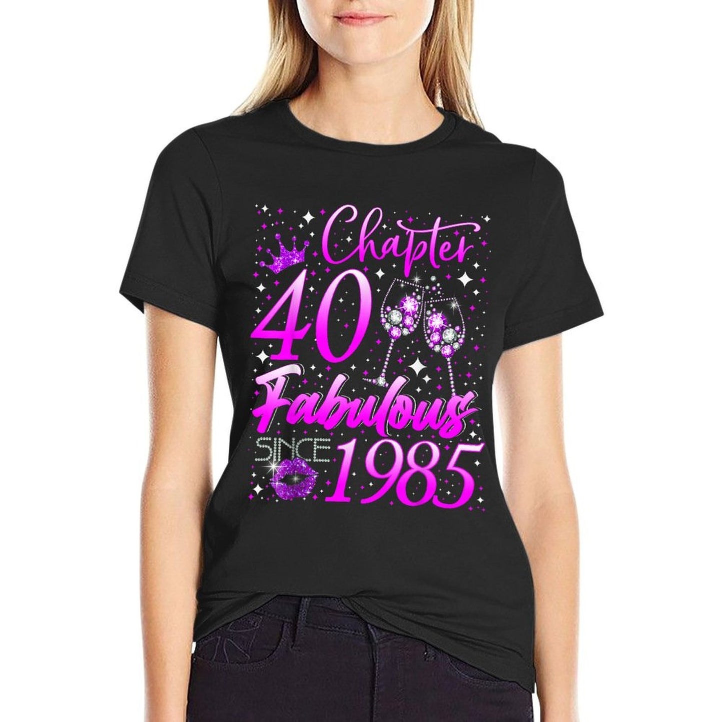 Womens Chapter 40 Fabulous Vintage Since 1985 40th Birthday  Tagless Design T-Shirt