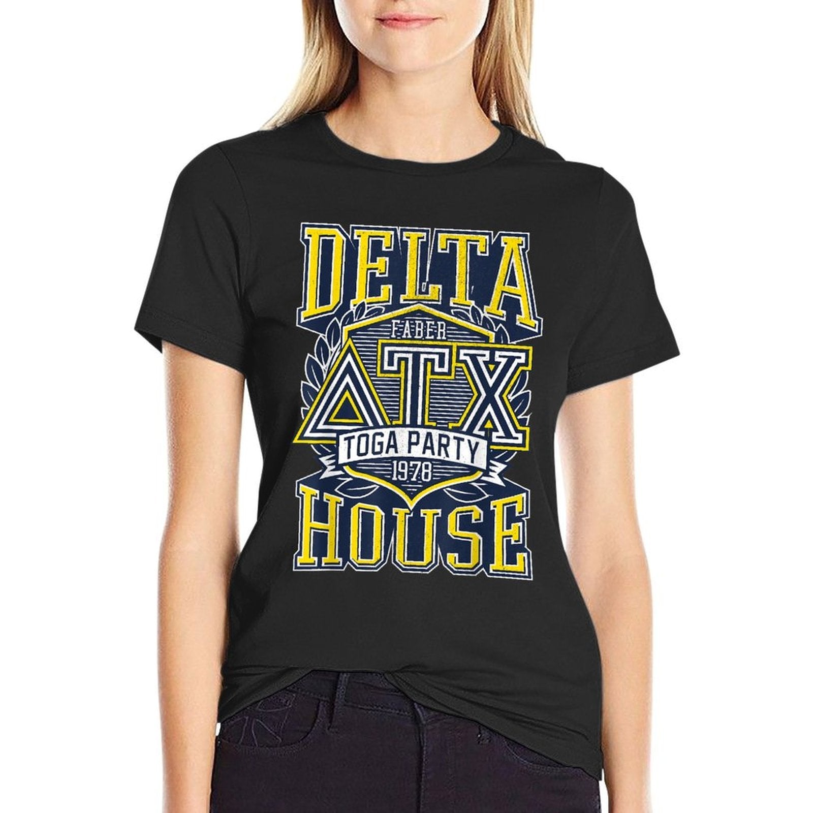 Animal House Delta House Fraternity Logo Graphic  Cotton T-Shirt