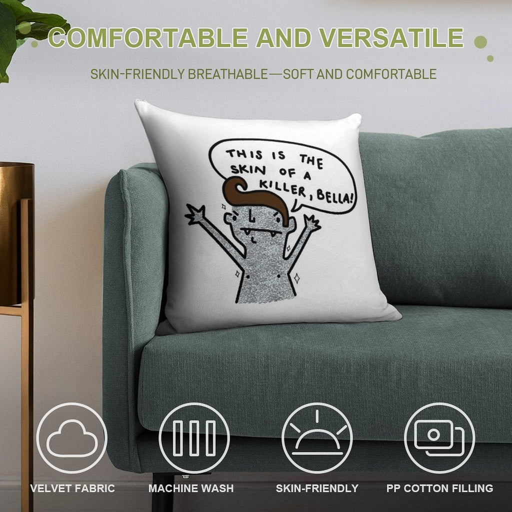 Skin Of A Killer Soft Washable Throw Pillow