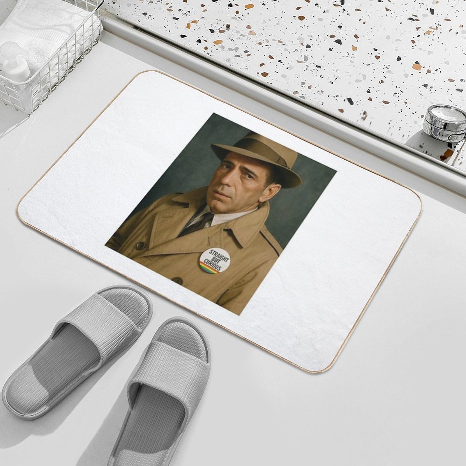 Humphrey Bogart – Straight But Curious (Vintage Pride Tribute)  Rapid-Drying Bath Mat