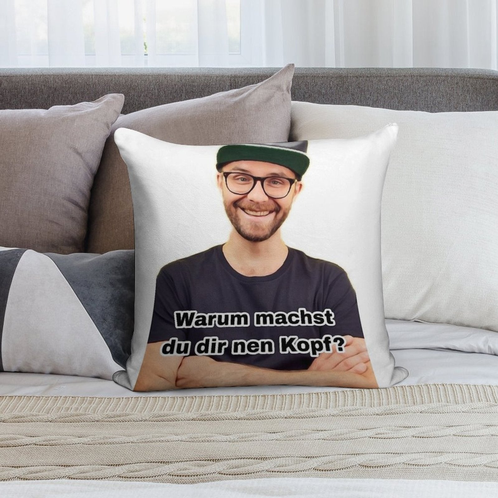 Mark Forster - Why Are You Banging Your Head Memes Soft Warmth Comfort Throw Pillow