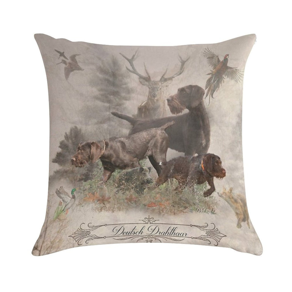 The German Wirehaired Pointers Soft Gift Ready Throw Pillow