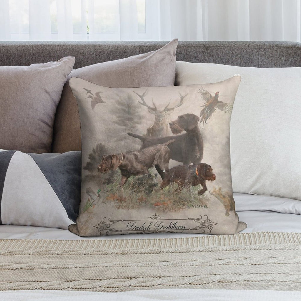 The German Wirehaired Pointers Soft Gift Ready Throw Pillow