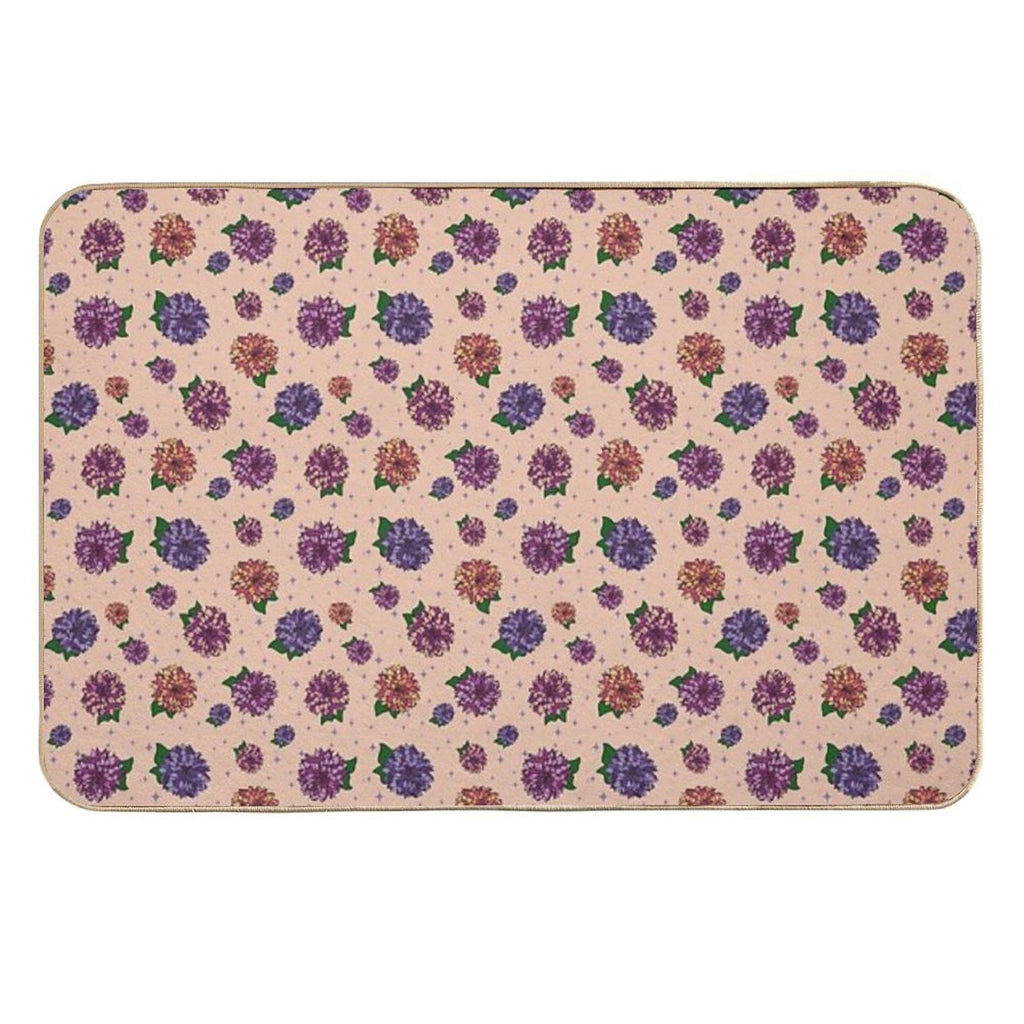 Dahlias Multicolored Peach  Repositionable Bath Mat
