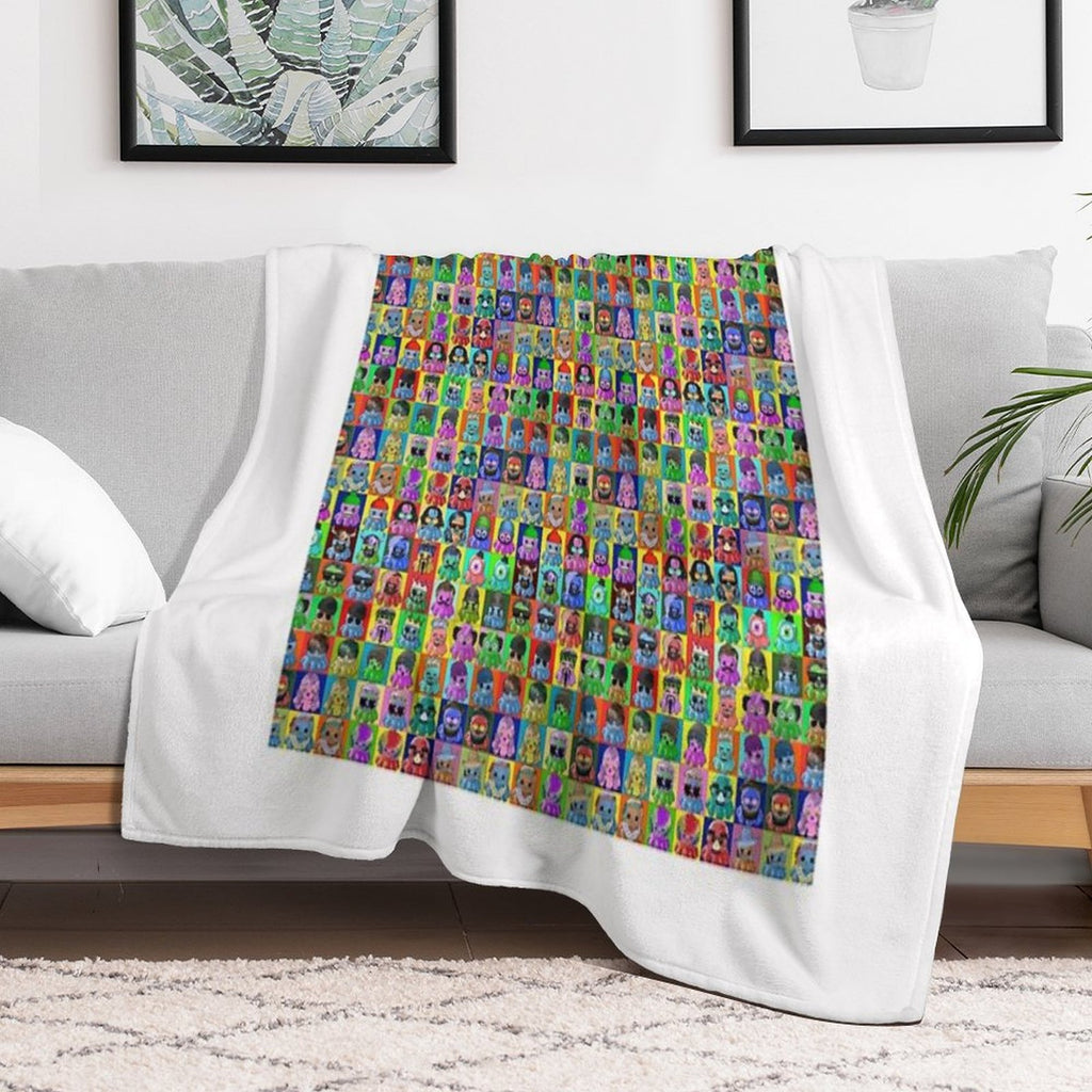 SQUID SQUAD Pattern Quick-dry Throw Blanket