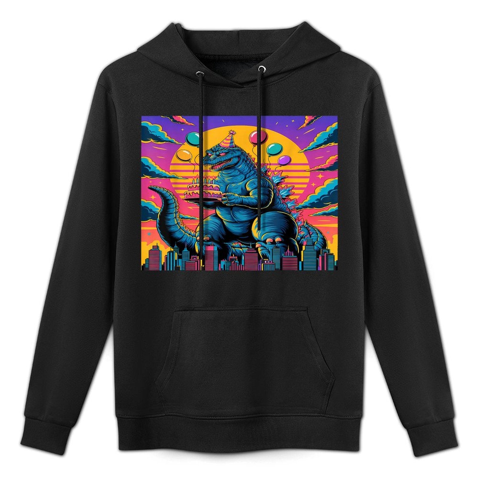 Kaiju Birthday Balloon  Cake Monster Movie Bday Decoration Adjustable Hood Hoodie