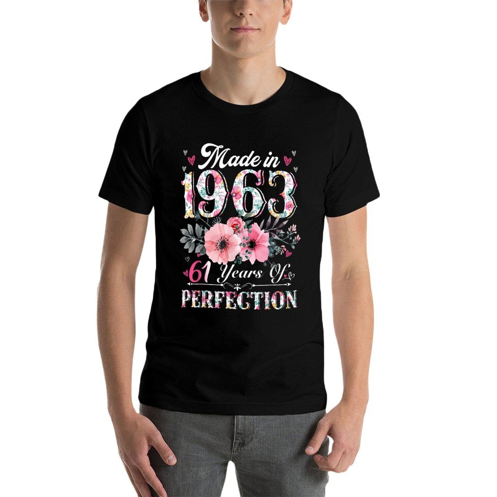 61 Year Old Made In 1963 Floral 61st Birthday Gifts Women  Affordable Price T-Shirt
