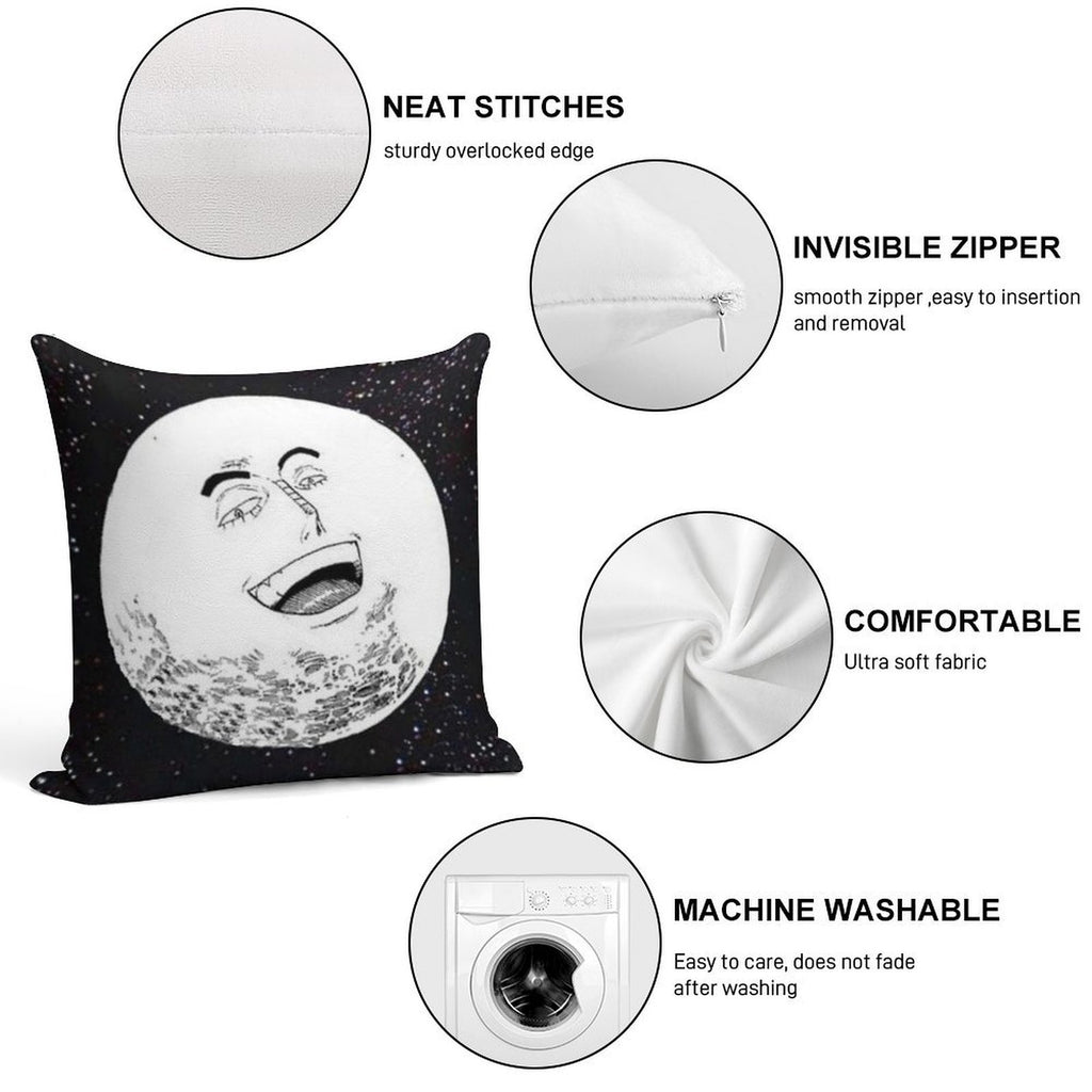 Enel Moon God Soft Hidden Zipper Throw Pillow