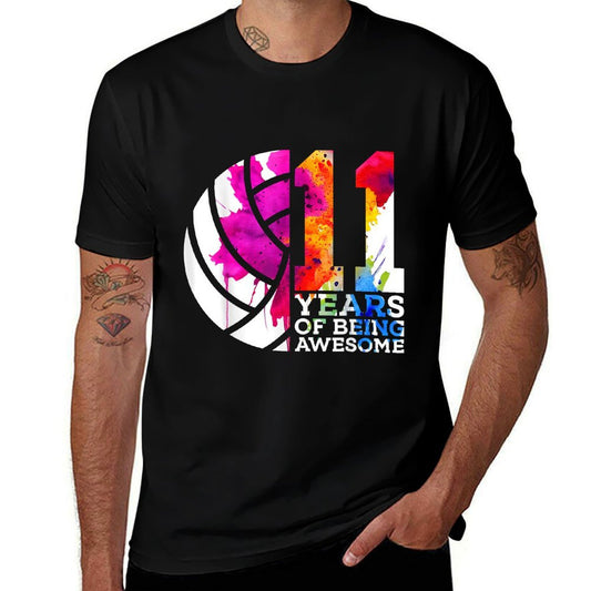 11 YEARS OF BEING AWESOME VOLLEYBALL 11TH BIRTHDAY  Affordable Price T-Shirt