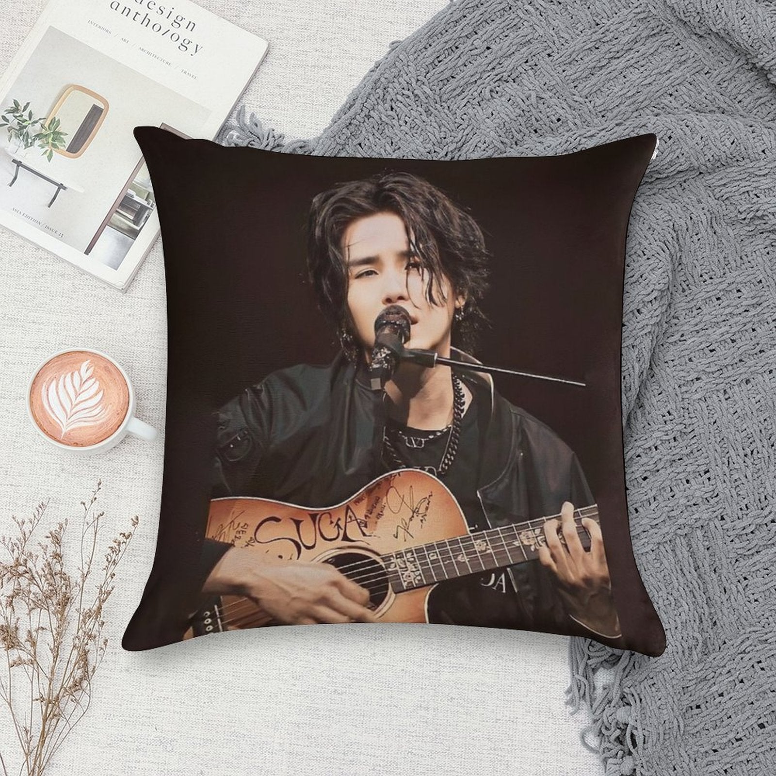 Min Yoongi Concert Soft Shrink-Resistant Throw Pillow