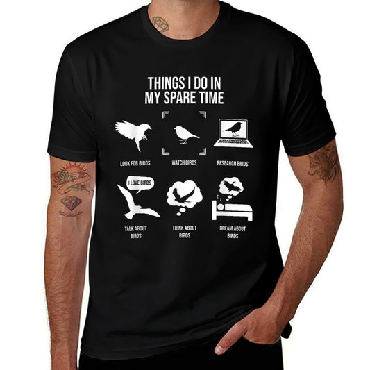 Things I Do In My Spare Time, Bird Watching  Rolled Sleeves T-Shirt