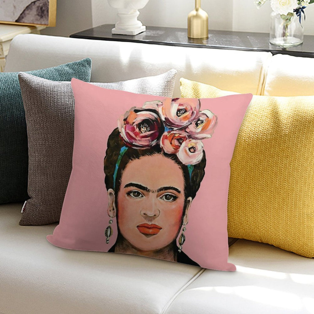 Pink FRIDA Soft Fade-Resistant Throw Pillow